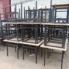 Bàn ăn chân sắt mặt đá 80x80