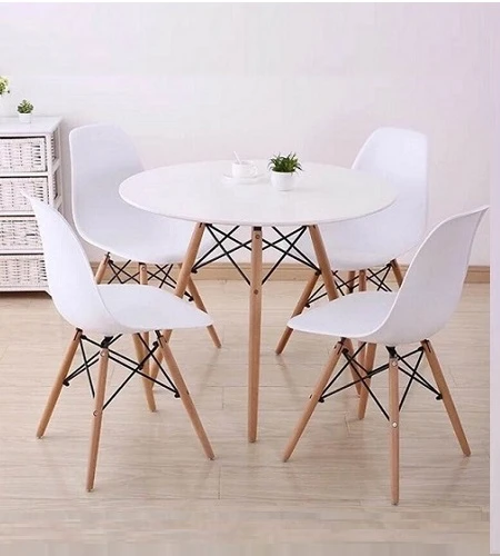 Bàn ghế nhựa chân gỗ mới 100%