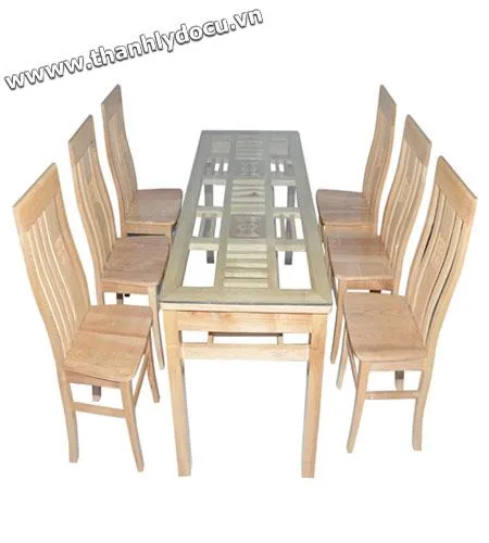 Bộ bàn ăn 6 ghế gỗ sồi