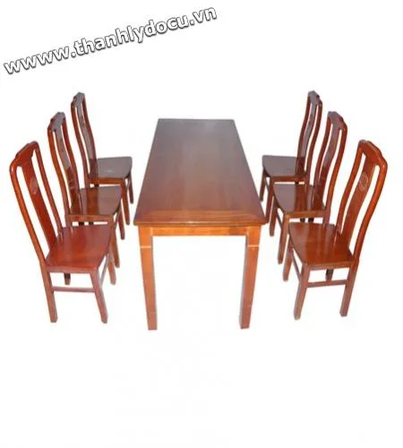 Bộ bàn ăn chữ nhật thọ lệch xoan