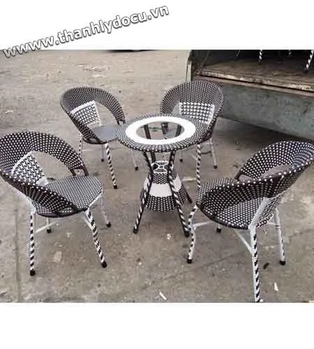 Thanh lý bộ bàn ghế cafe sợi mây cao cấp mới 100%