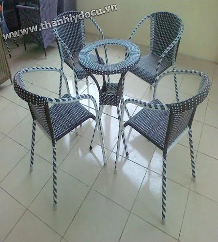 Thanh lý bộ bàn ghế cafe sợi nhựa giả mây giá rẻ