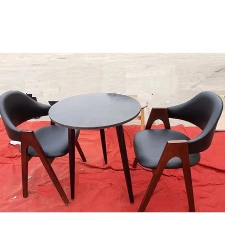 Bộ bàn ghế cafe gỗ bọc da mới 100%