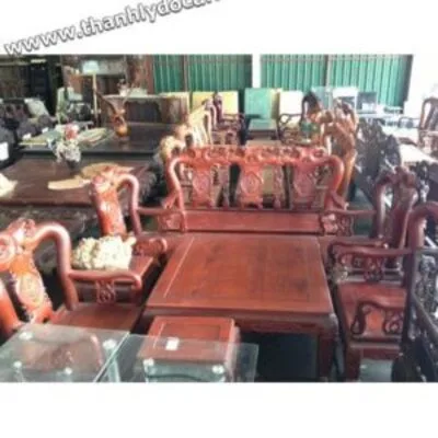 Bộ bàn ghế gỗ gụ trường đá