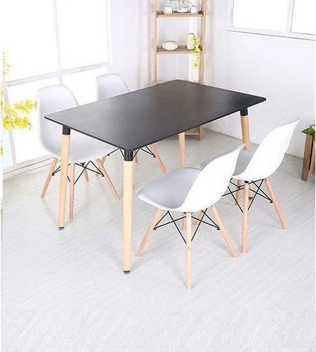 Bộ bàn ghế nhựa chân gỗ mới 100%