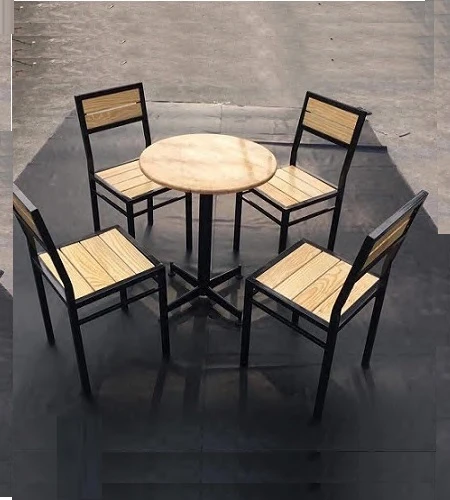 Bộ bàn ghế pallet đôn tròn
