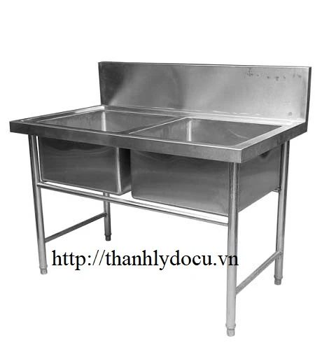 Chậu rửa inox công nghiệp 2 hố