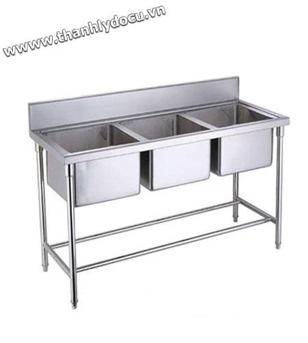 Chậu rửa inox công nghiệp 3 hố