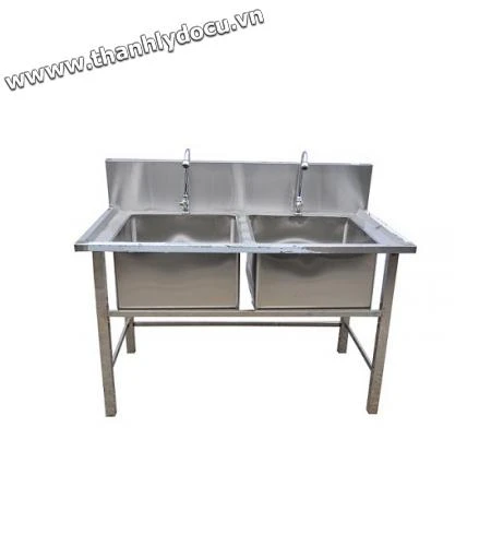 Chậu rửa inox công nghiệp hai hố