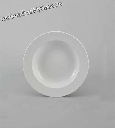 Đĩa tròn sứ sâu lòng trắng