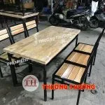 bộ bàn ghế ăn cao su