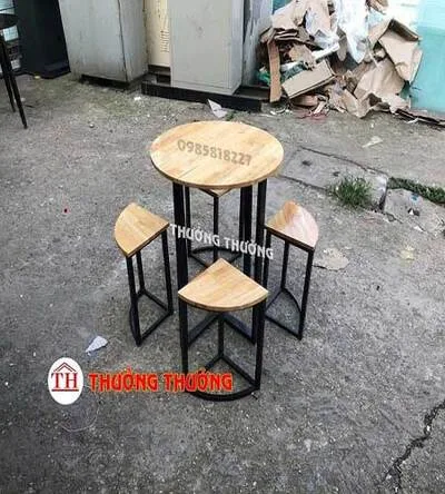 Bộ bàn ghế cafe thông minh 1 bàn 4 ghế