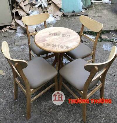 Thanh lý bộ bàn ghế cafe mango tròn TH01