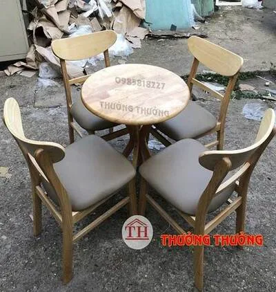 Thanh lý bộ bàn ghế cafe mango tròn TH01