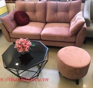 Bộ ghế Sofa nỉ màu hồng mới 100%