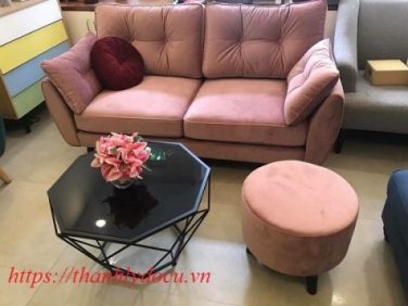 Bộ ghế Sofa nỉ màu hồng mới 100%