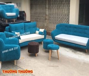 Bộ sofa nỉ xanh dương