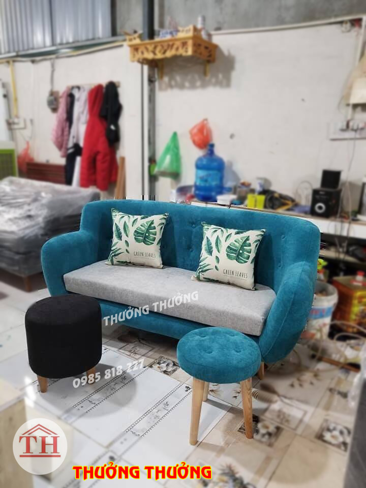 Bộ sofa văng xanh