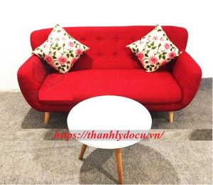 Sofa văng nỉ đỏ 1m6