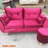 Ghế sofa nỉ hồng đậm