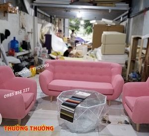 Ghế sofa  văng nỉ  hồng
