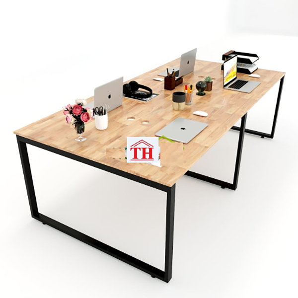 Cụm bàn làm việc 4 chỗ chân sắt