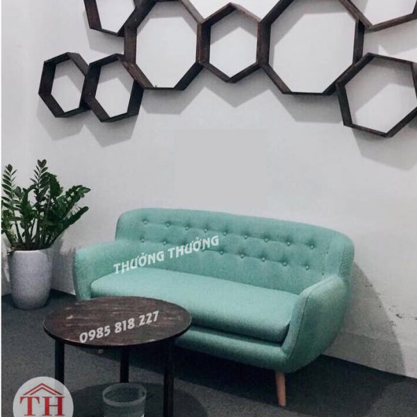 Ghế sofa văng nỉ xanh lơ