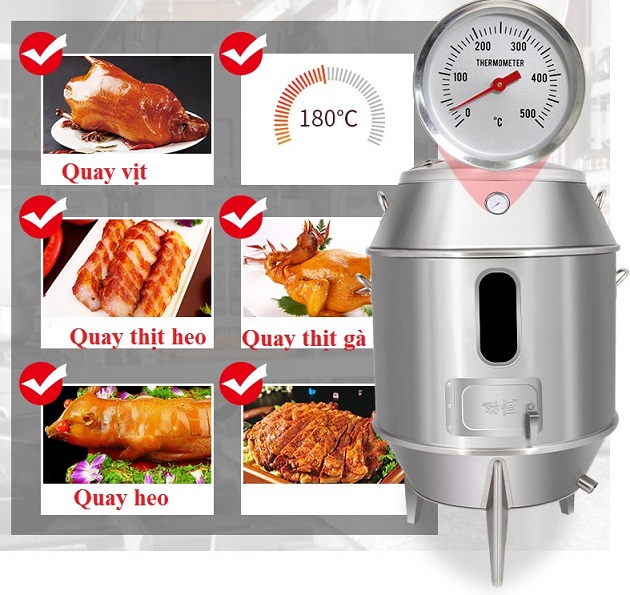 Lò quay gà vịt 80 quay được nhiều loại thịt thơm ngon