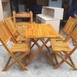 bộ bàn ghế caffe xếp gỗ