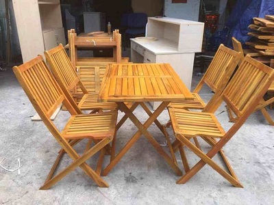 bộ bàn ghế caffe xếp gỗ