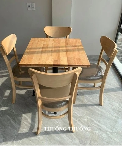 Bộ bàn cafe vuông ghế mango