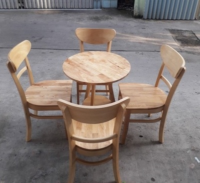 Bộ bàn ghế cafe gỗ cao su