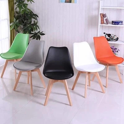 Ghế cafe nhựa mặt đệm chân gỗ