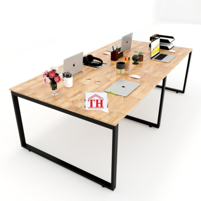 Cụm bàn làm việc 4 chỗ chân sắt