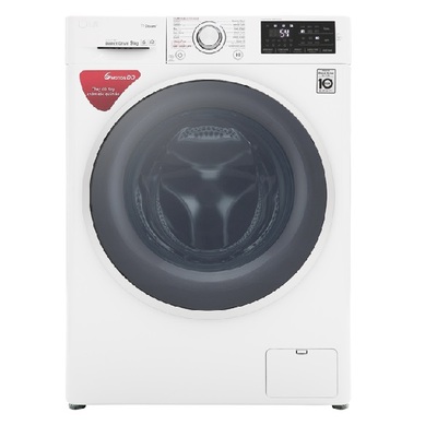 Máy giặt LG với dạng cửa trước và tone màu trắng đầy trang nhã, tinh tế