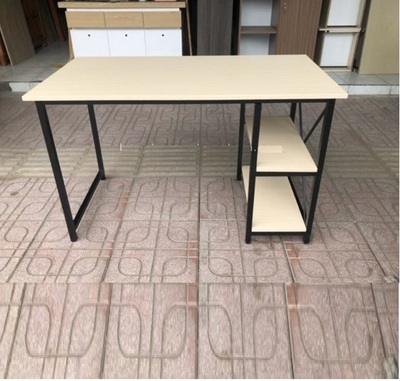 bàn làm việc chân sắt có kệ