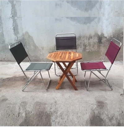 Bộ bàn ghế cafe xếp vải