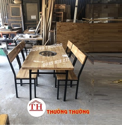 Bộ bàn ghế BBQ kèm lò nướng