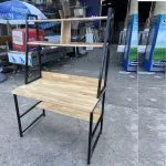 bàn học sinh chân sắt kèm giá sách