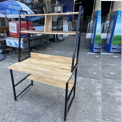 bàn học sinh chân sắt kèm giá sách