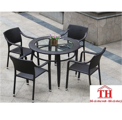 Thanh lý bàn ghế cafe nhựa giả mây TT2022-T219-2