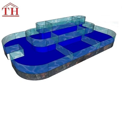 Bể hải sản hình cong 3 tầng