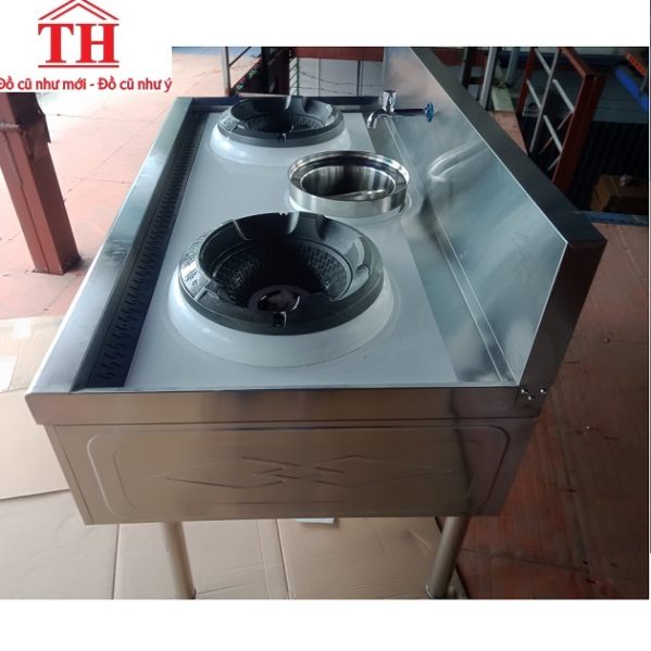 Bếp Á 2 họng có quạt thổi họng gang