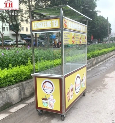xe bán trà sữa 2m mặt bên