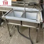 chậu rửa inox công nghiệp đôi