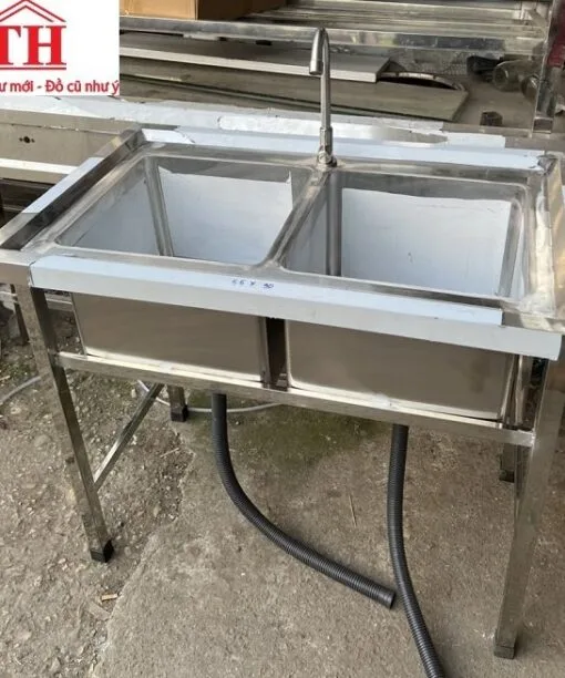 chậu rửa inox công nghiệp đôi