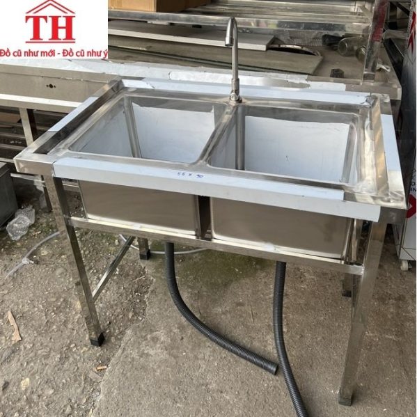 chậu rửa inox công nghiệp đôi