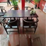 Bàn ghế nhà hàng chân sắt 2 trụ