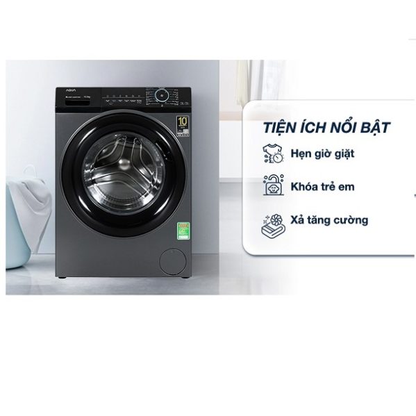 tiện ích máy giặt lồng ngang AQD-A1052J.BK