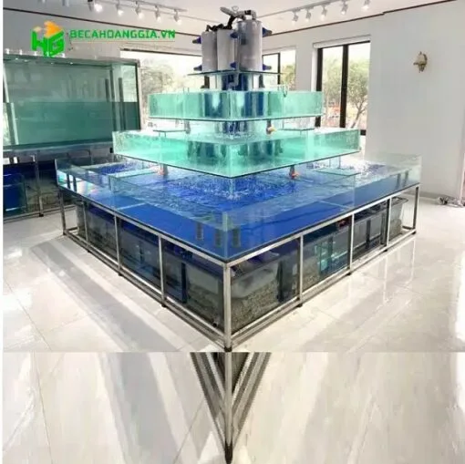 Bể hải sản 4 tầng chồng kính
